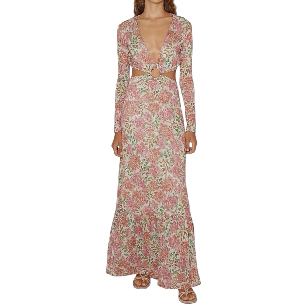 Hansen & Gretel Annely Printed Maxi Dress Cut‎ Out